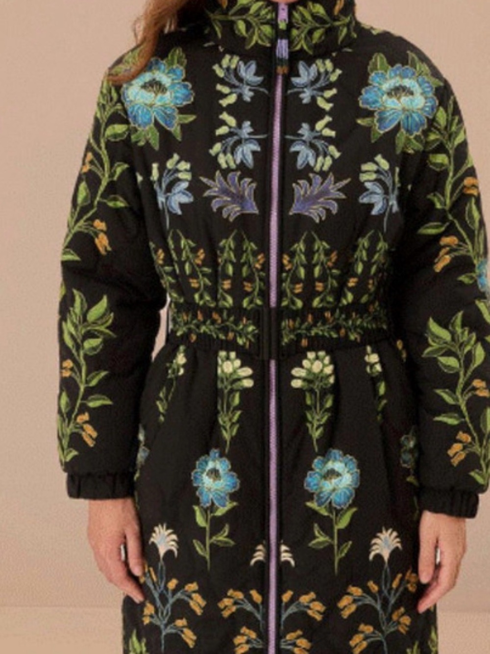 ⭐️NWT Farm Rio Black Winter Garden Reversible Puffer Coat⭐️ - Picture 6 of 14